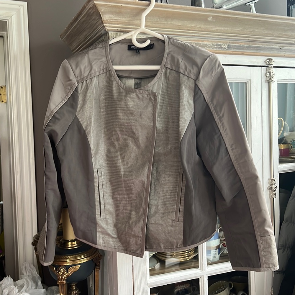 LAFAYETTE 148 New York Green Faux Snake Print Jacket, 16